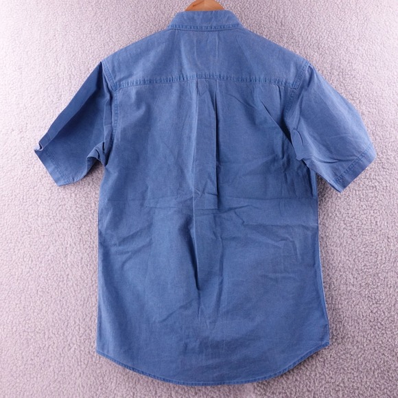 Red Head Brand Co Mens Blue Short Sleeve Button Up Shirt Size S Utility Pockets - Picture 3 of 7